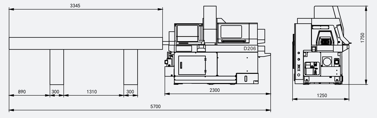 картинка Токарный станок с ЧПУ швейцарского типа с 6 осями с двойным электрическим шпинделем D206 от G2R